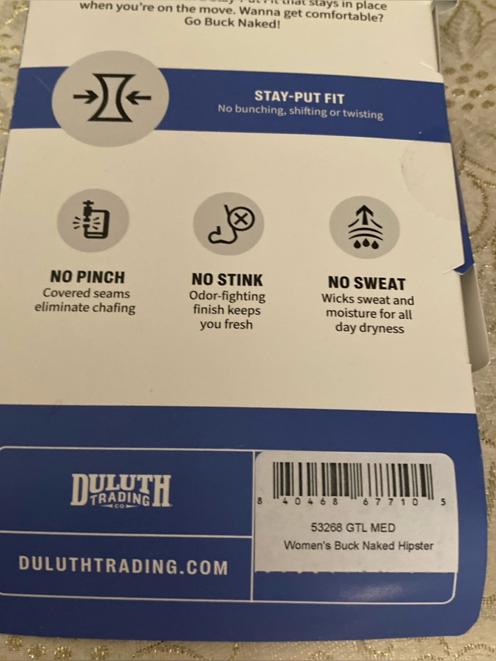 Duluth Trading Co Wom M Buck Naked Xmas Hipsters Panties New and NIP Lot of 2 - Picture 4 of 11